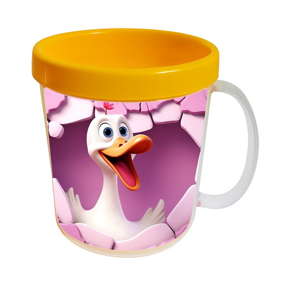 Caneca Acrílica Animais Fofos Fazenda Ganso Romântico - Imagem 3