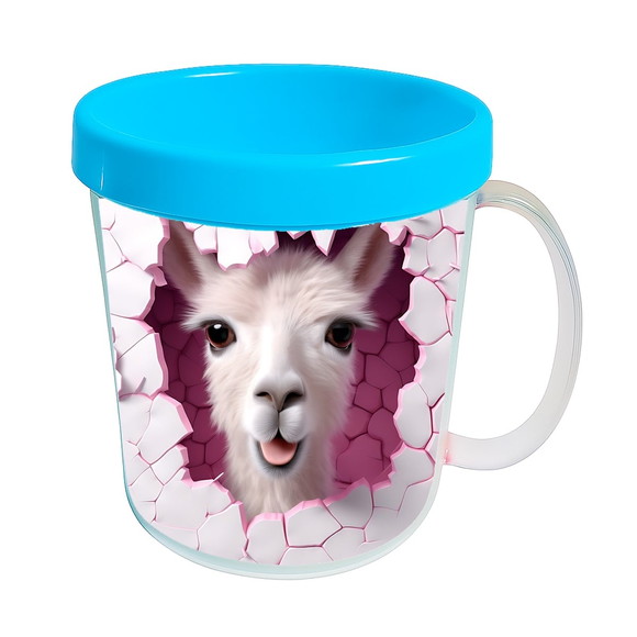 Caneca Acrílica Animais Fofos Fazenda Lhama Alegre - Imagem 2