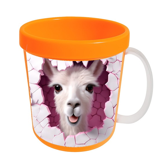 Caneca Acrílica Animais Fofos Fazenda Lhama Alegre - Imagem 5