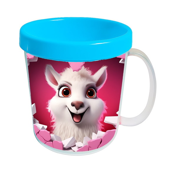 Caneca Acrílica Animais Fofos Fazenda Lhama Amorosa - Imagem 2