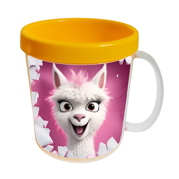 Caneca Acrílica Animais Fofos Fazenda Lhama Apaixonada - Imagem 3