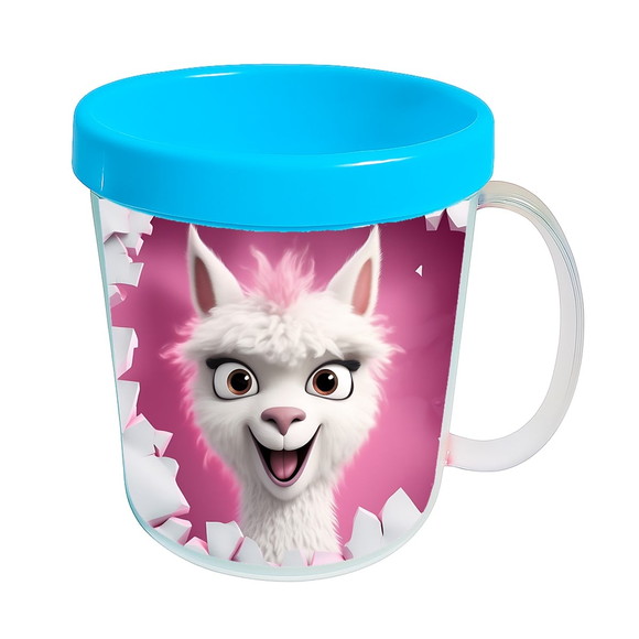 Caneca Acrílica Animais Fofos Fazenda Lhama Apaixonada - Imagem 2