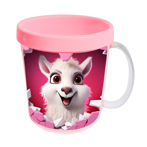 Caneca Acrílica Animais Fofos Fazenda Lhama Fofa