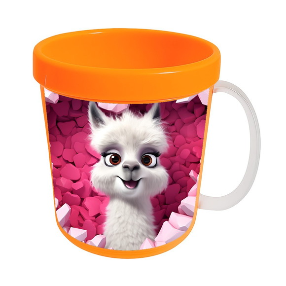 Caneca Acrílica Animais Fofos Fazenda Lhama Romântica - Imagem 5