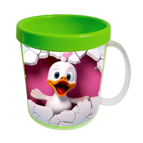 Caneca Acrílica Animais Fofos Fazenda Pato Romântico - Imagem 4