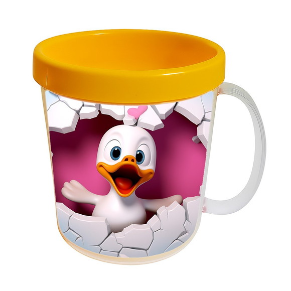 Caneca Acrílica Animais Fofos Fazenda Pato Romântico - Imagem 3