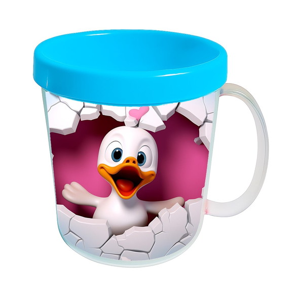 Caneca Acrílica Animais Fofos Fazenda Pato Romântico - Imagem 2
