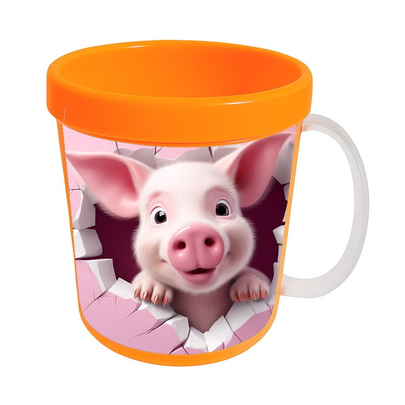 Caneca Acrílica Animais Fofos Fazenda Porco Amoroso - Imagem 5