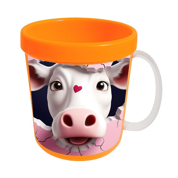 Caneca Acrílica Animais Fofos Fazenda Vaca Apaixonada - Imagem 5