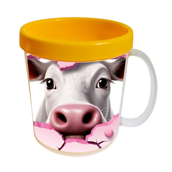Caneca Acrílica Animais Fofos Fazenda Vaca Charmosa - Imagem 3