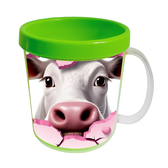Caneca Acrílica Animais Fofos Fazenda Vaca Charmosa - Imagem 4
