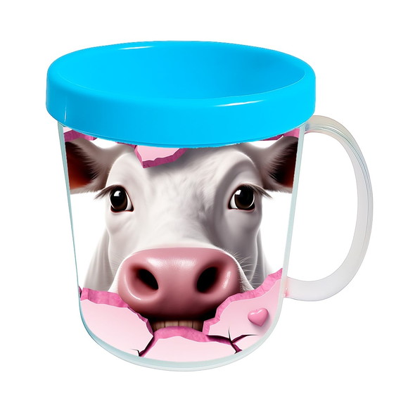 Caneca Acrílica Animais Fofos Fazenda Vaca Charmosa - Imagem 2