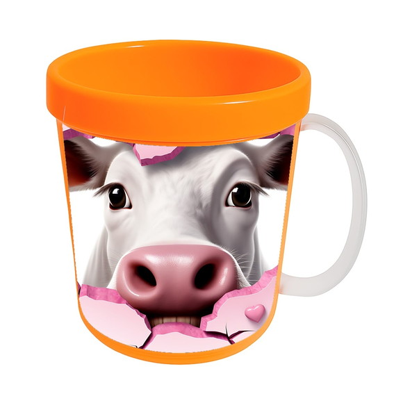 Caneca Acrílica Animais Fofos Fazenda Vaca Charmosa - Imagem 5