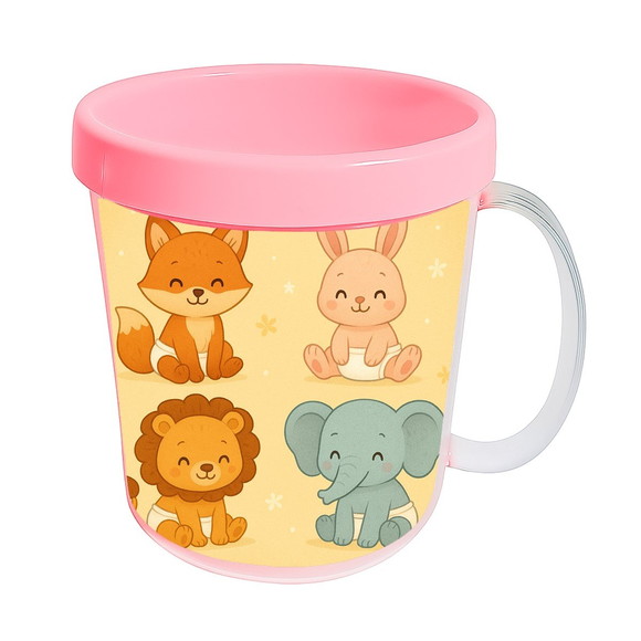 Caneca Acrílica Infantil Personalizada Animais Fofinhos Baby - Imagem 3