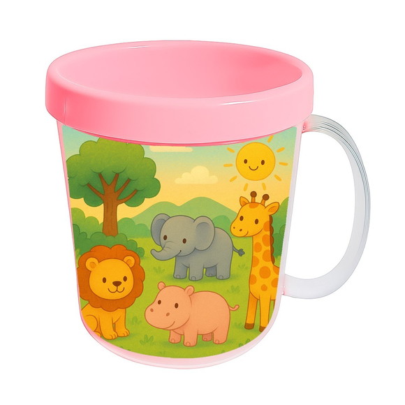 Caneca Acrílica Infantil Personalizada Animais Selvagens - Imagem 3