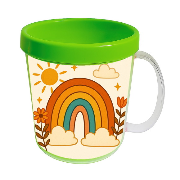 Caneca Acrílica Infantil Personalizada Arco-íris Boho - Imagem 4