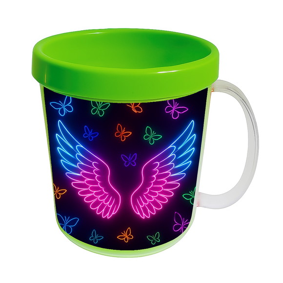 Caneca Acrílica Infantil Personalizada Asas Neon - Imagem 4