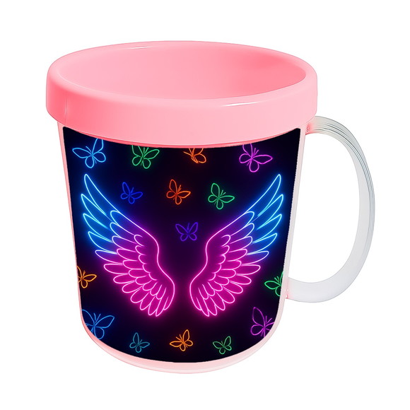 Caneca Acrílica Infantil Personalizada Asas Neon - Imagem 3