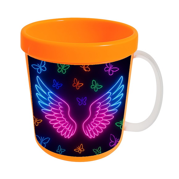 Caneca Acrílica Infantil Personalizada Asas Neon - Imagem 5