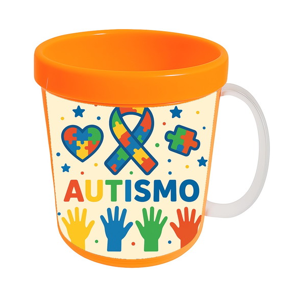 Caneca Acrílica Infantil Personalizada Autismo - Imagem 5