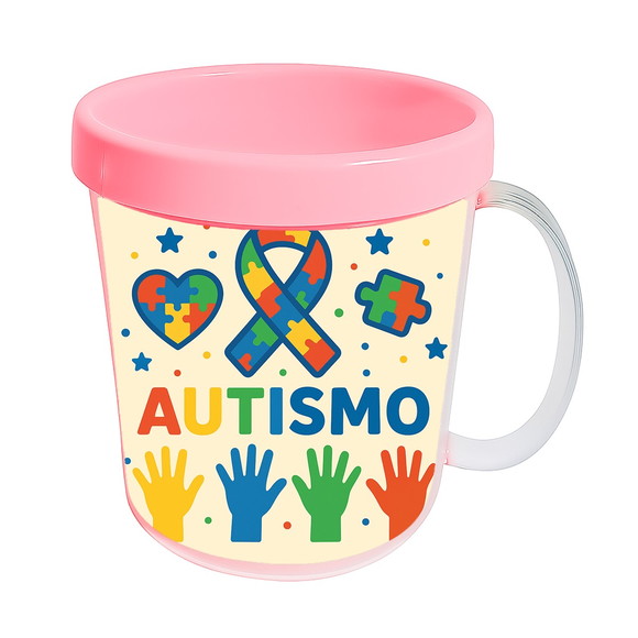 Caneca Acrílica Infantil Personalizada Autismo - Imagem 3