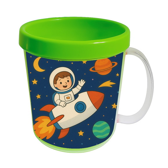 Caneca Acrílica Infantil Personalizada Aventura Espacial - Imagem 4