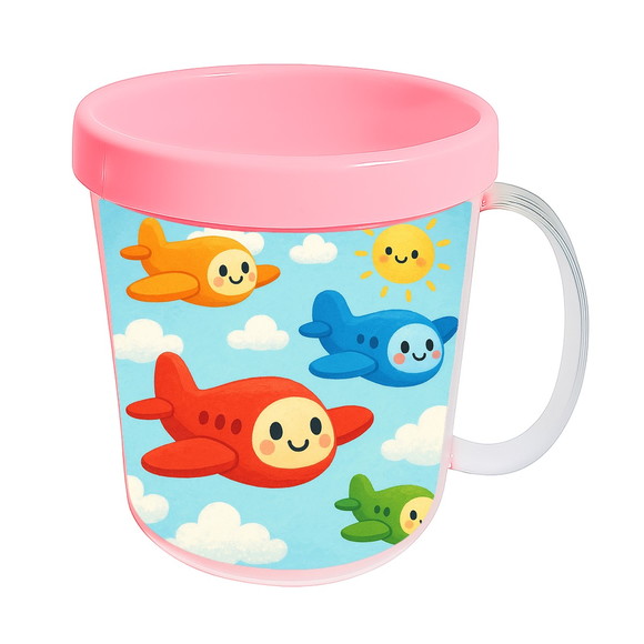 Caneca Acrílica Infantil Personalizada Aviões - Imagem 3