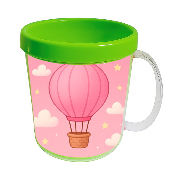 Caneca Acrílica Infantil Personalizada Balão de Ar Rosa - Imagem 4
