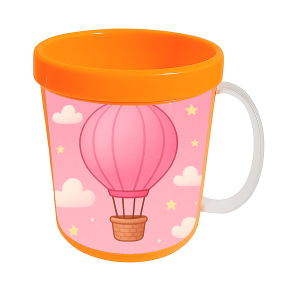 Caneca Acrílica Infantil Personalizada Balão de Ar Rosa - Imagem 5