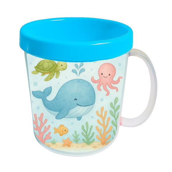 Caneca Acrílica Infantil Personalizada Baleia Aquarela - Imagem 2