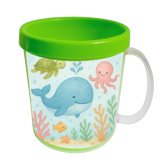 Caneca Acrílica Infantil Personalizada Baleia Aquarela - Imagem 4