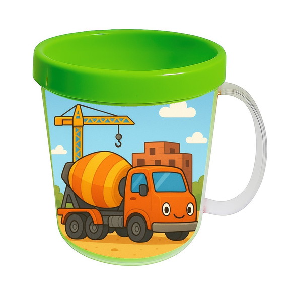 Caneca Acrílica Infantil Personalizada Betoneira - Imagem 4