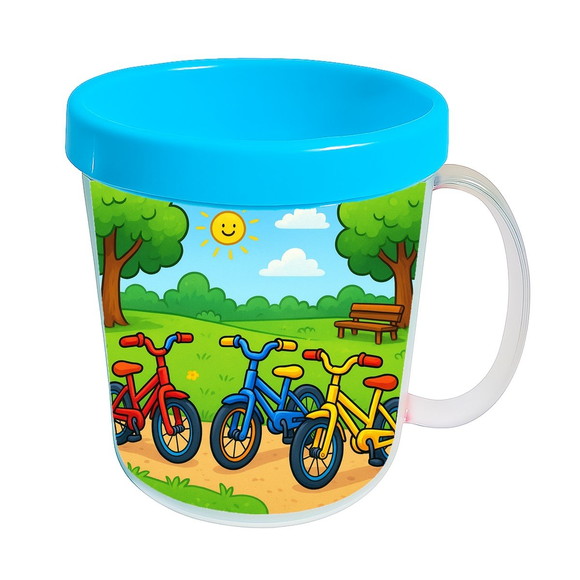 Caneca Acrílica Infantil Personalizada Bicicletas Coloridas - Imagem 2
