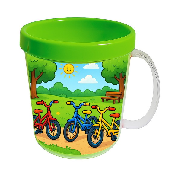 Caneca Acrílica Infantil Personalizada Bicicletas Coloridas - Imagem 4
