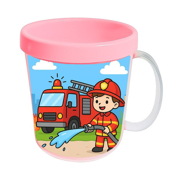 Caneca Acrílica Infantil Personalizada Bombeiros - Imagem 3