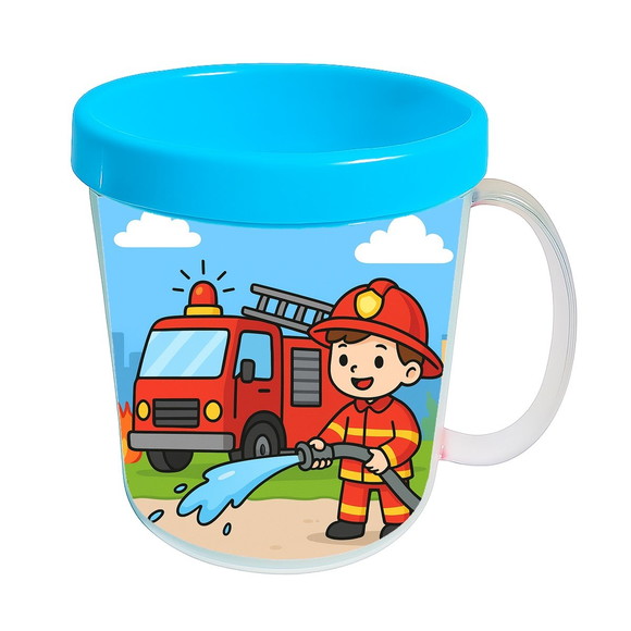 Caneca Acrílica Infantil Personalizada Bombeiros - Imagem 2