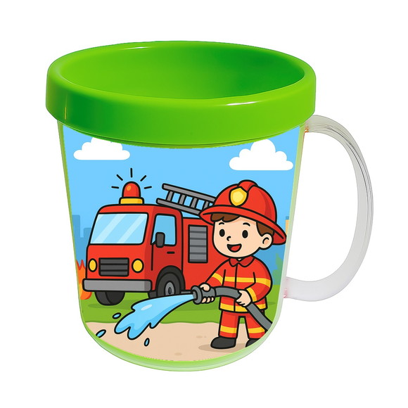 Caneca Acrílica Infantil Personalizada Bombeiros - Imagem 4
