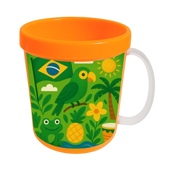 Caneca Acrílica Infantil Personalizada Brasil Verde Amarelo - Imagem 5