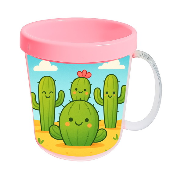 Caneca Acrílica Infantil Personalizada Cactos Fofos - Imagem 3
