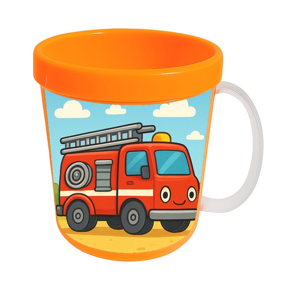 Caneca Acrílica Infantil Personalizada Caminhão de Bombeiro - Imagem 5