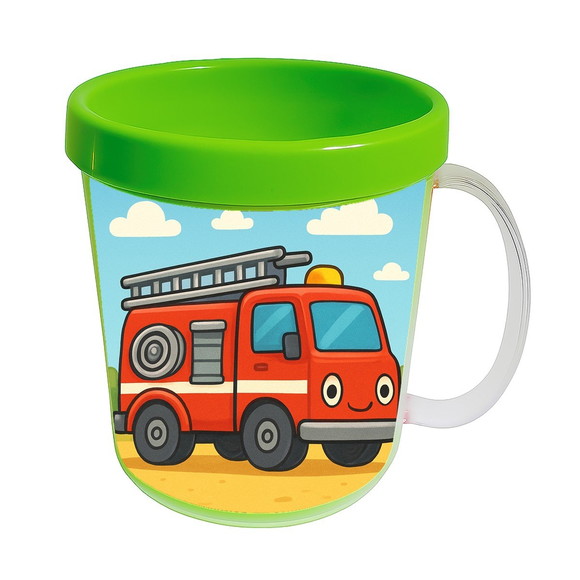 Caneca Acrílica Infantil Personalizada Caminhão de Bombeiro - Imagem 4