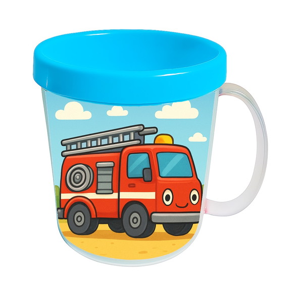 Caneca Acrílica Infantil Personalizada Caminhão de Bombeiro - Imagem 2