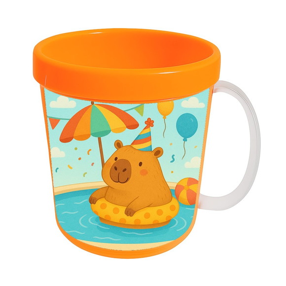Caneca Acrílica Infantil Personalizada Capivara Pool Party - Imagem 5
