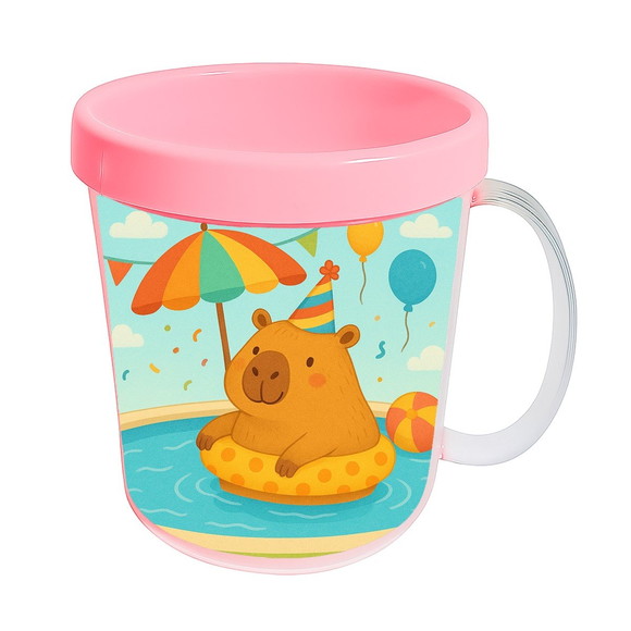 Caneca Acrílica Infantil Personalizada Capivara Pool Party - Imagem 3