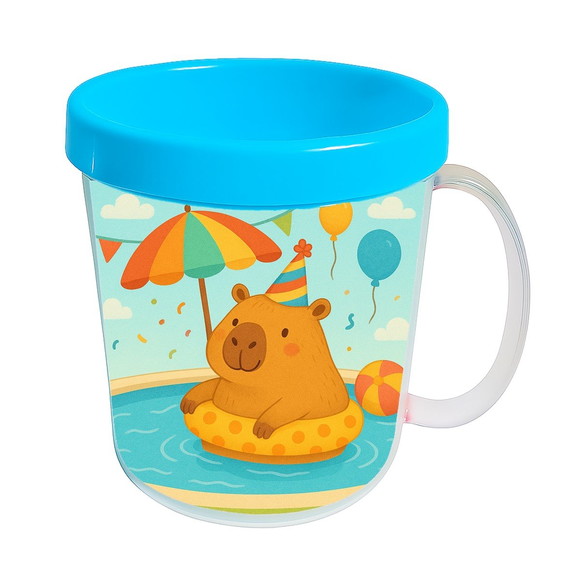 Caneca Acrílica Infantil Personalizada Capivara Pool Party - Imagem 2