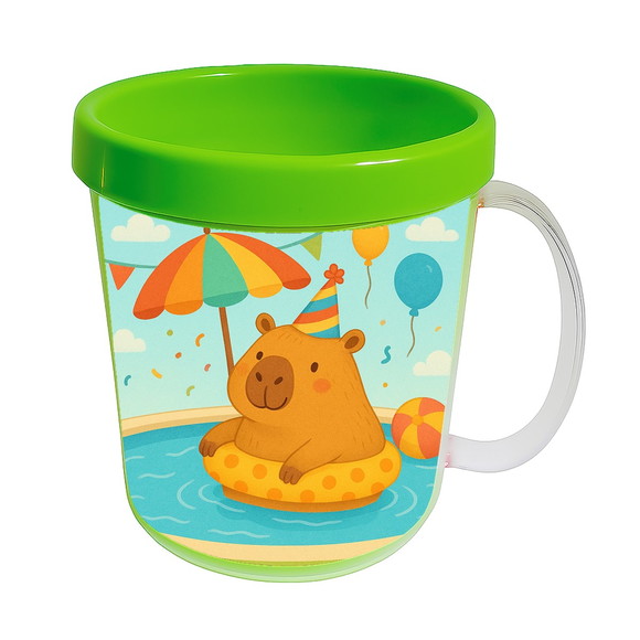 Caneca Acrílica Infantil Personalizada Capivara Pool Party - Imagem 4
