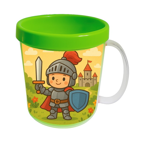 Caneca Acrílica Infantil Personalizada Cavaleiro Medieval - Imagem 4