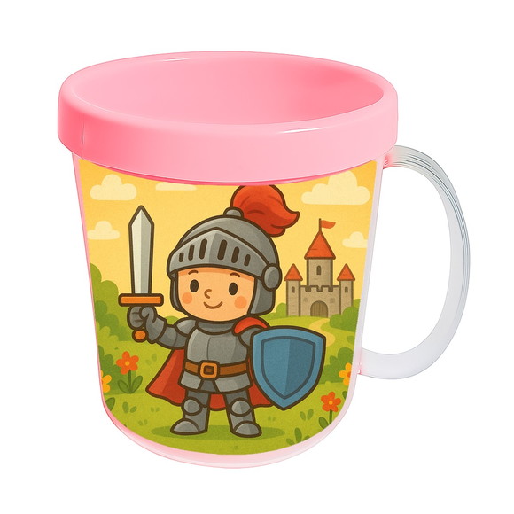 Caneca Acrílica Infantil Personalizada Cavaleiro Medieval - Imagem 3