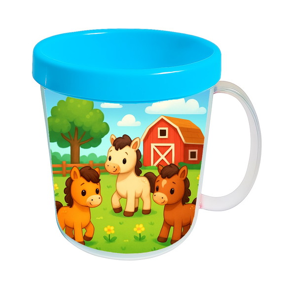 Caneca Acrílica Infantil Personalizada Cavalinhos - Imagem 2
