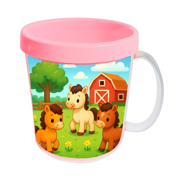 Caneca Acrílica Infantil Personalizada Cavalinhos - Imagem 3
